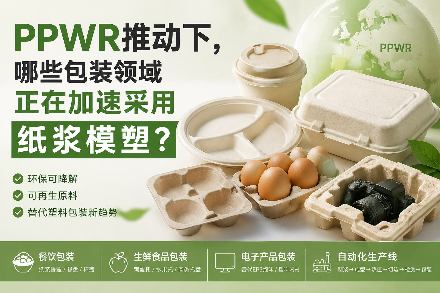 PPWR推动下，哪些包装领域正在加速采用纸浆模塑？