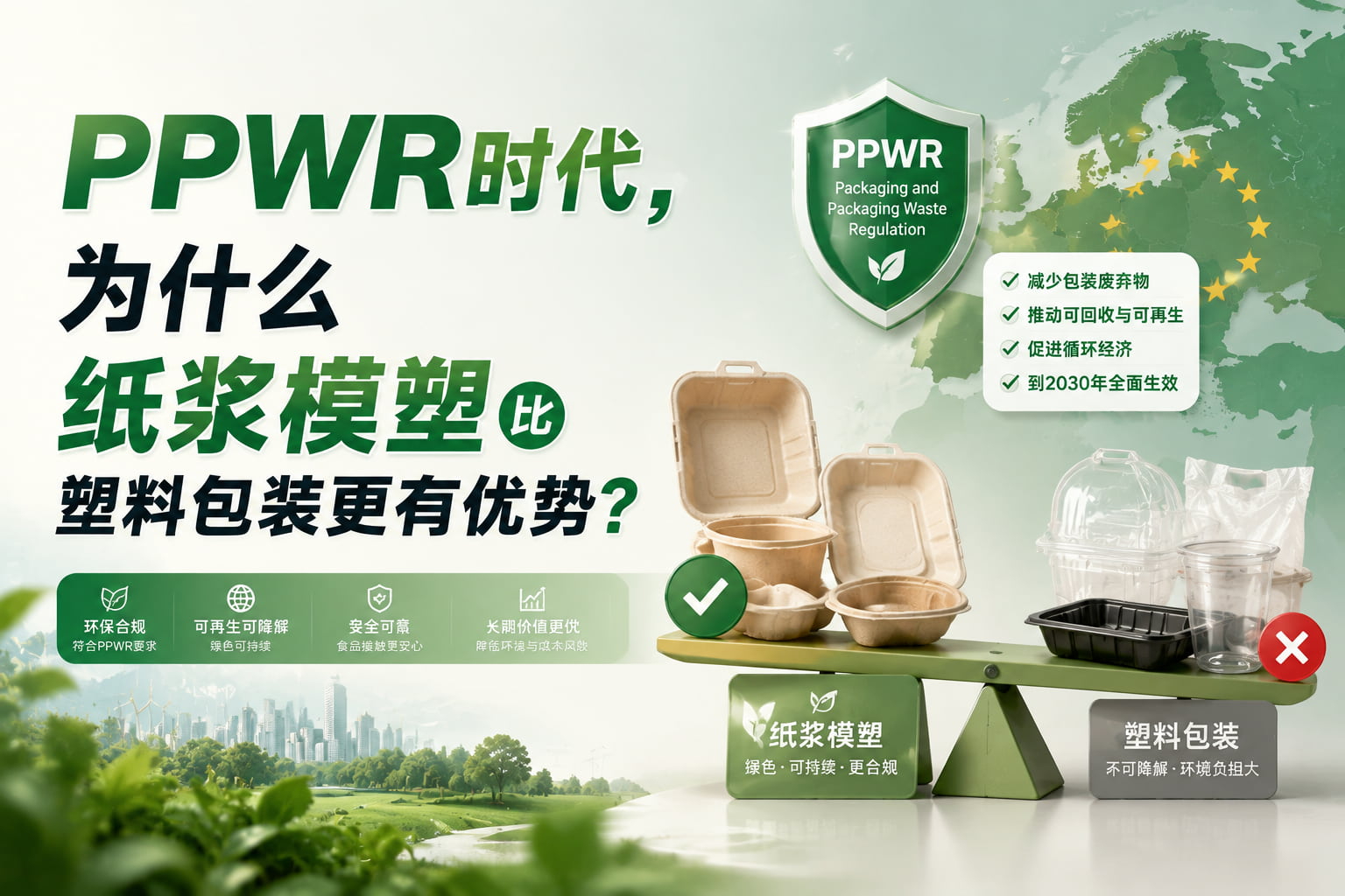 PPWR时代，为什么纸浆模塑比塑料包装更有优势？
