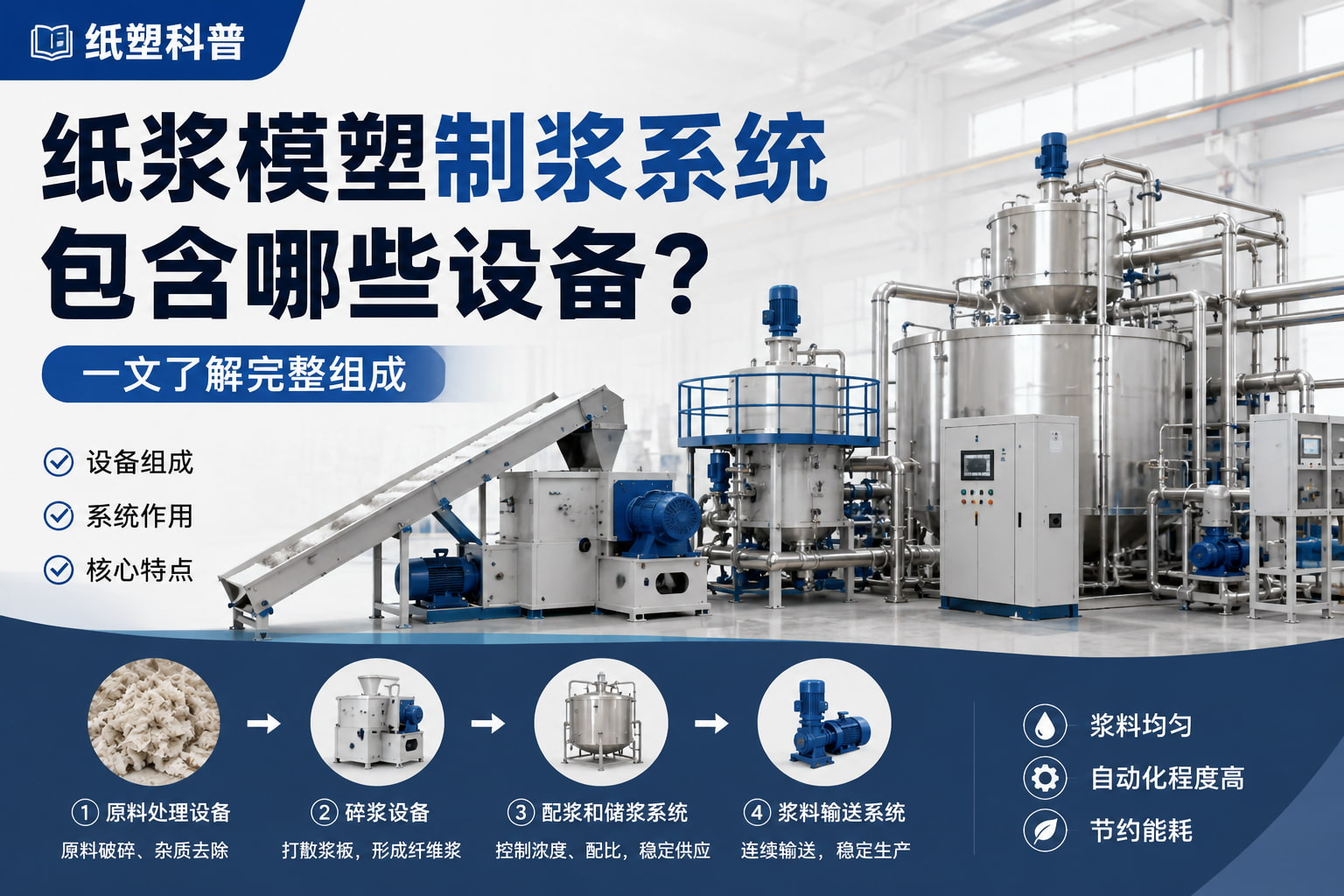 【纸塑科普】纸浆模塑制浆系统包含哪些设备？