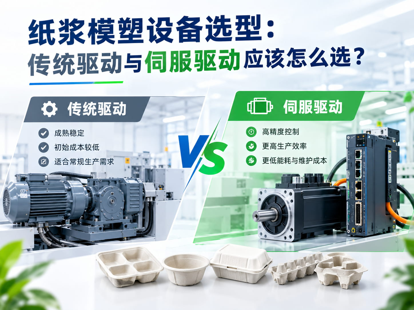 纸浆模塑设备选型：传统驱动与伺服驱动应该怎么选？